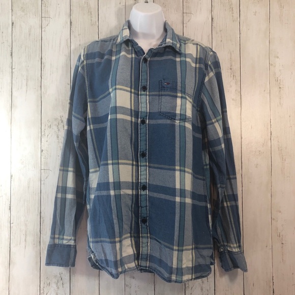 Tommy Hilfiger Button Front Flannel Shirt Medium - Picture 1 of 7